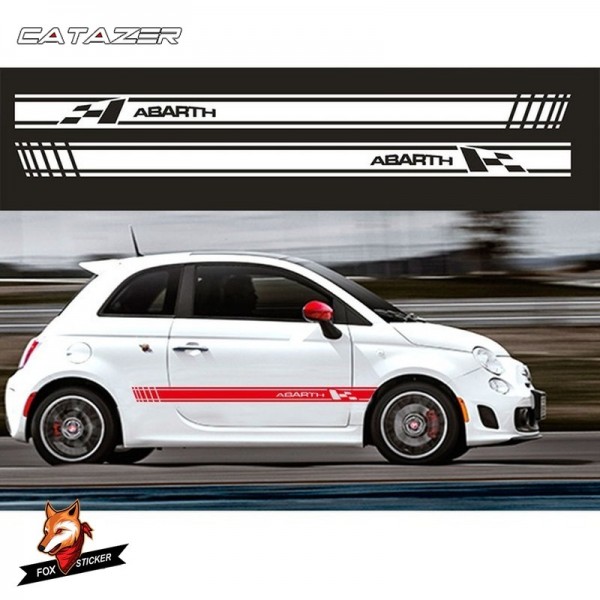 Car Sticker Car Accessories Car Styling Abarth Side Skirt Sticker Racing Stripe Body Stickers for FIAT 500 Car Styling